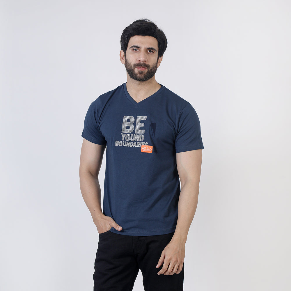Eminent Men's Half Sleeves Printed T-Shirt - Navy Blue, Men's T-Shirts & Polos, Eminent, Chase Value