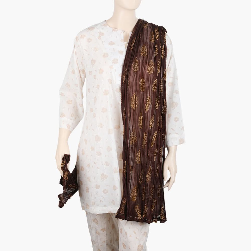 Women's Printed Dupatta - Dark Brown, Women Dupatta, Chase Value, Chase Value