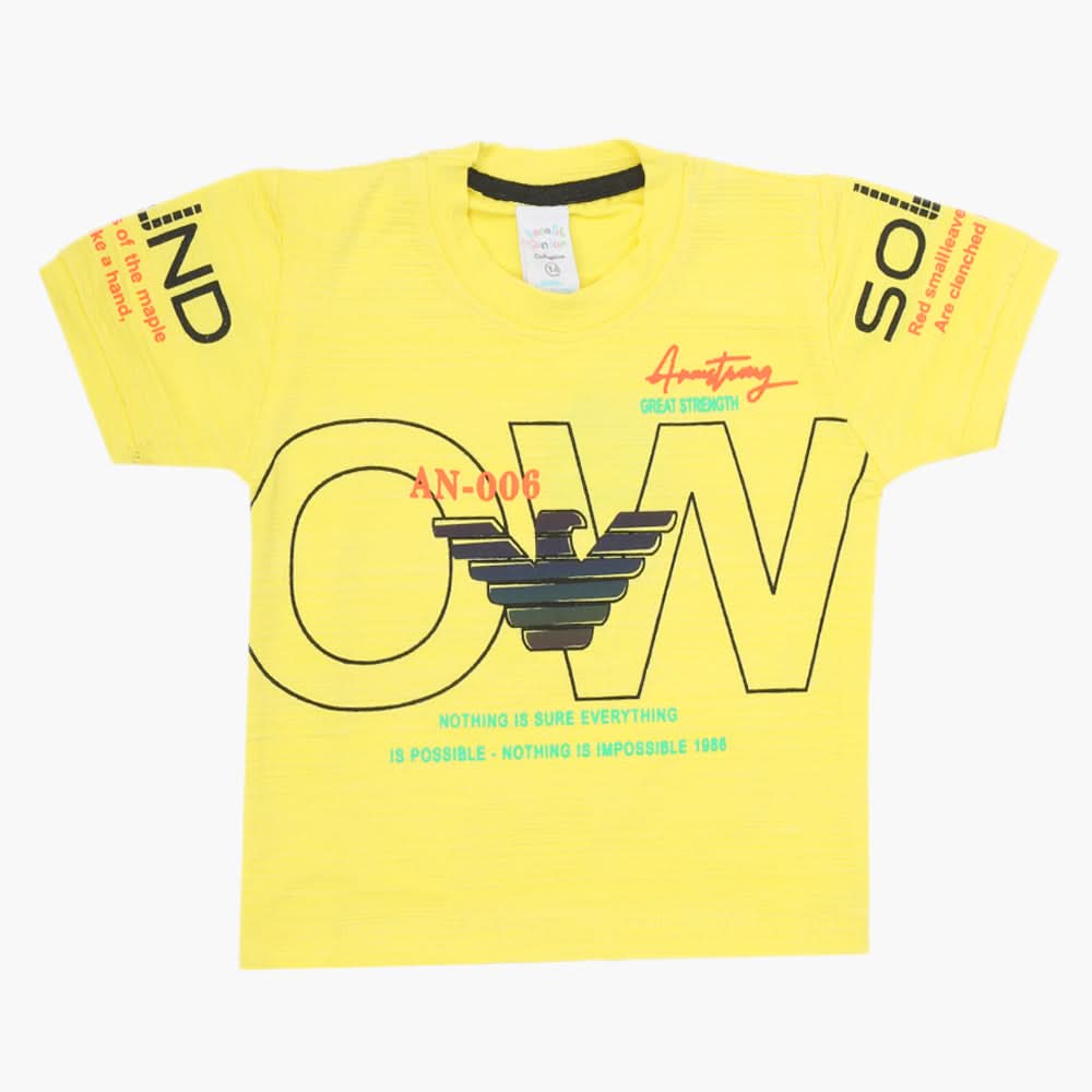 Boys Half Sleeves T-Shirt - Lemon, Boys T-Shirts, Chase Value, Chase Value