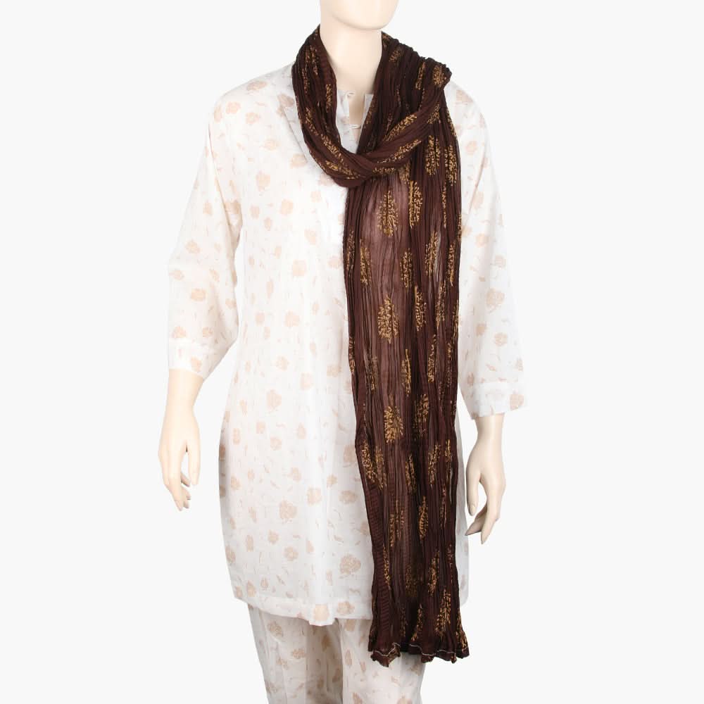 Women's Printed Dupatta - Dark Brown, Women Dupatta, Chase Value, Chase Value