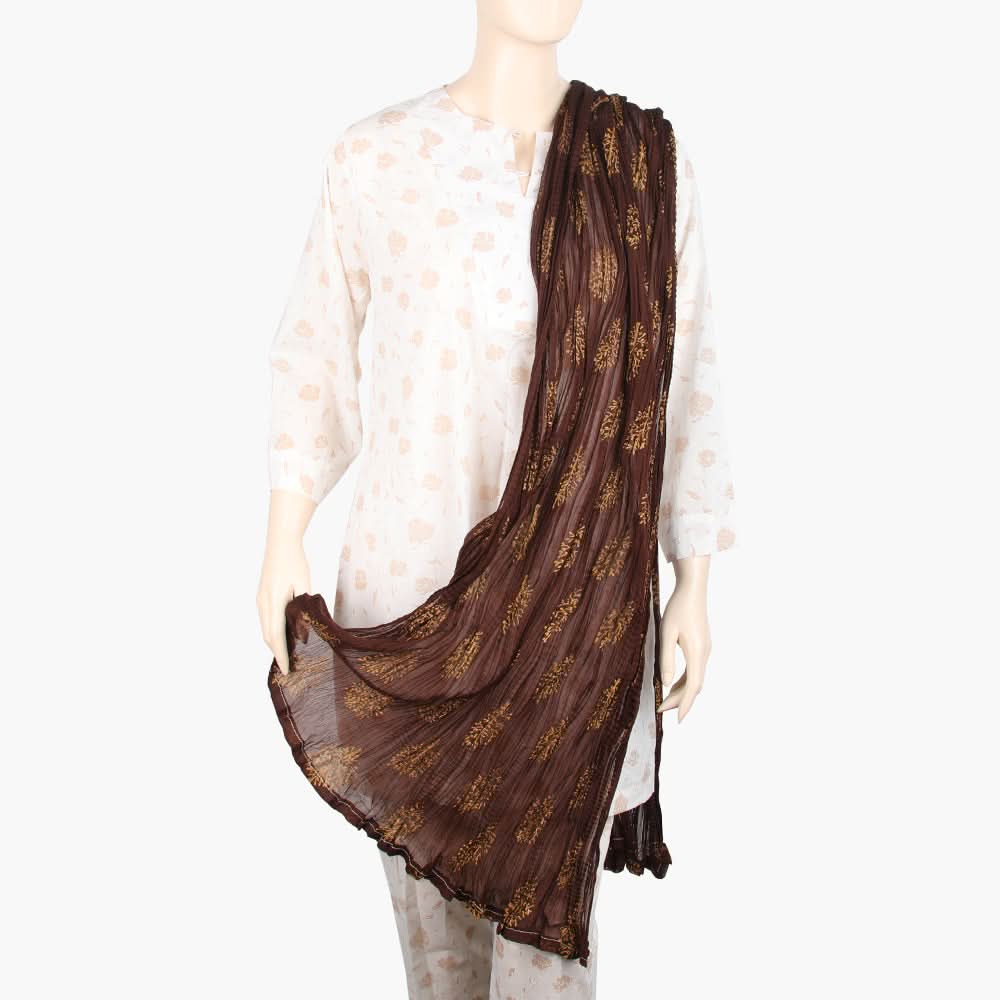 Women's Printed Dupatta - Dark Brown, Women Dupatta, Chase Value, Chase Value