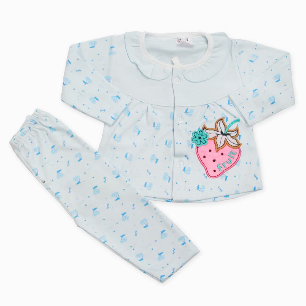 Newborn Girls Full Sleeves Suit - Light Blue, Newborn Girls Winterwear, Chase Value, Chase Value