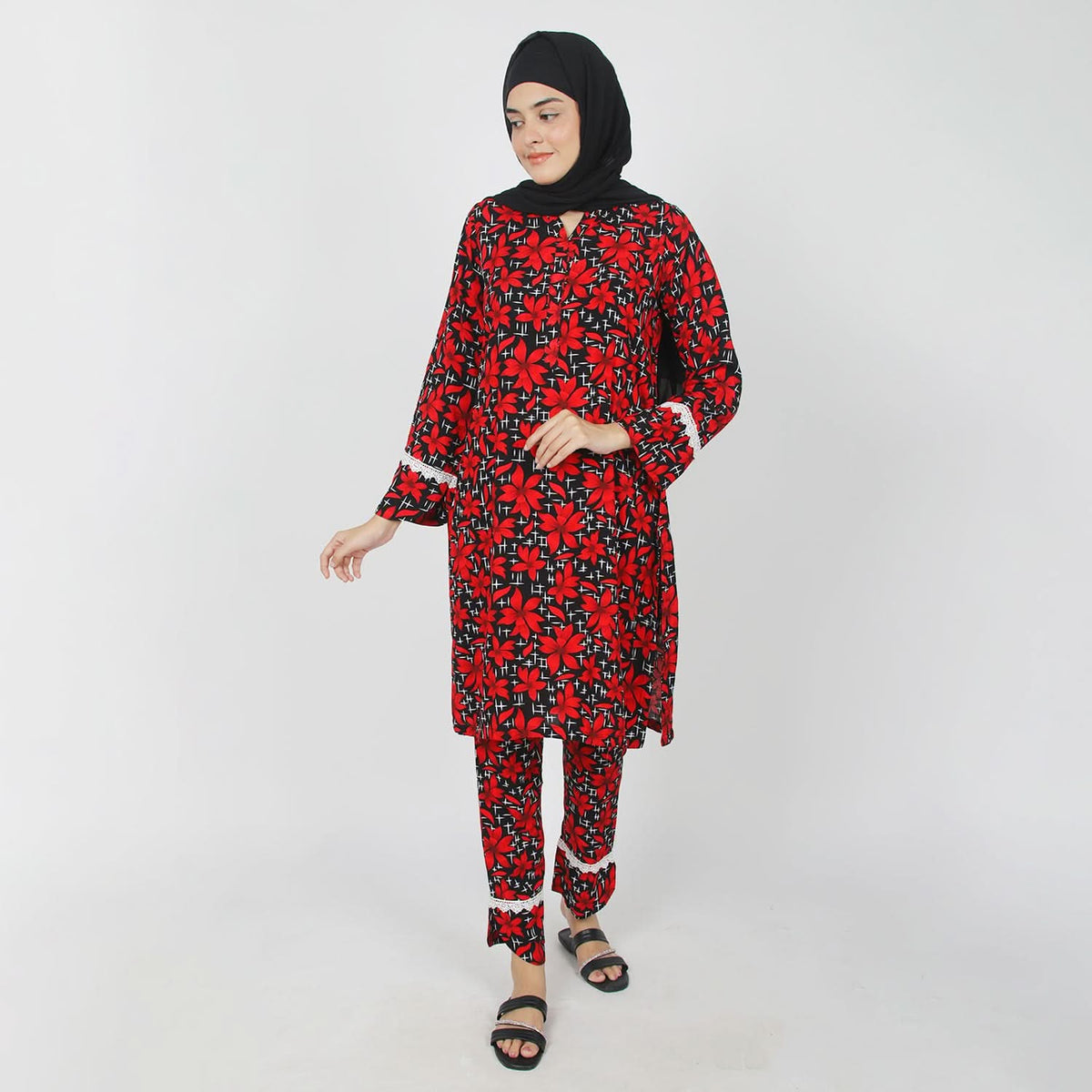 Women's Printed Co-Ord Set - Red, Women Co-Ord Set, Chase Value, Chase Value