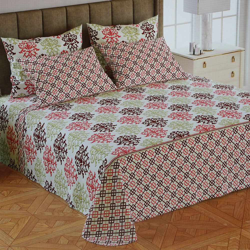 Double Bedsheet 5pcs Set - CC2, Double Size Bed Sheet, Chase Value, Chase Value