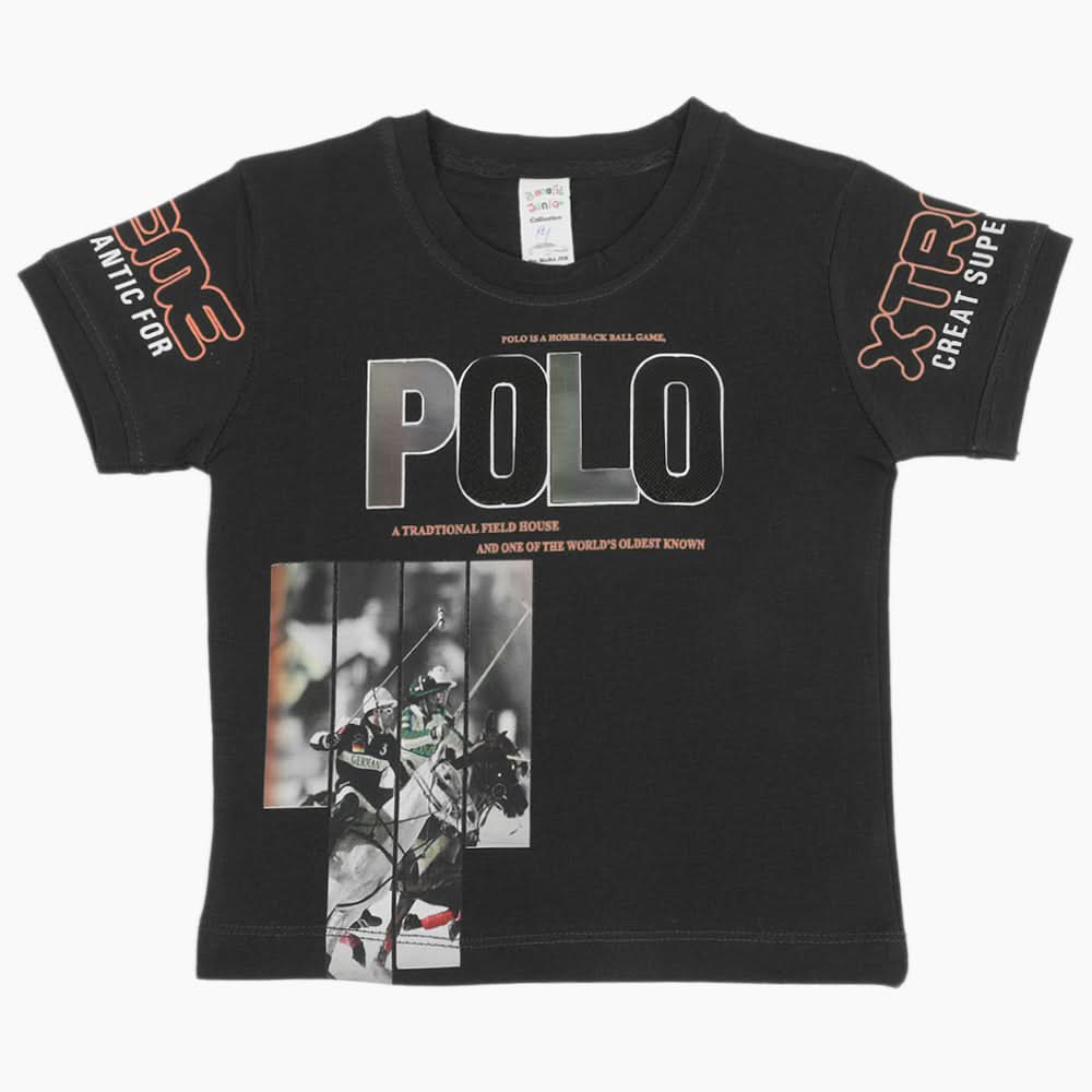 Boys Half Sleeves T-Shirt - Black, Boys T-Shirts, Chase Value, Chase Value