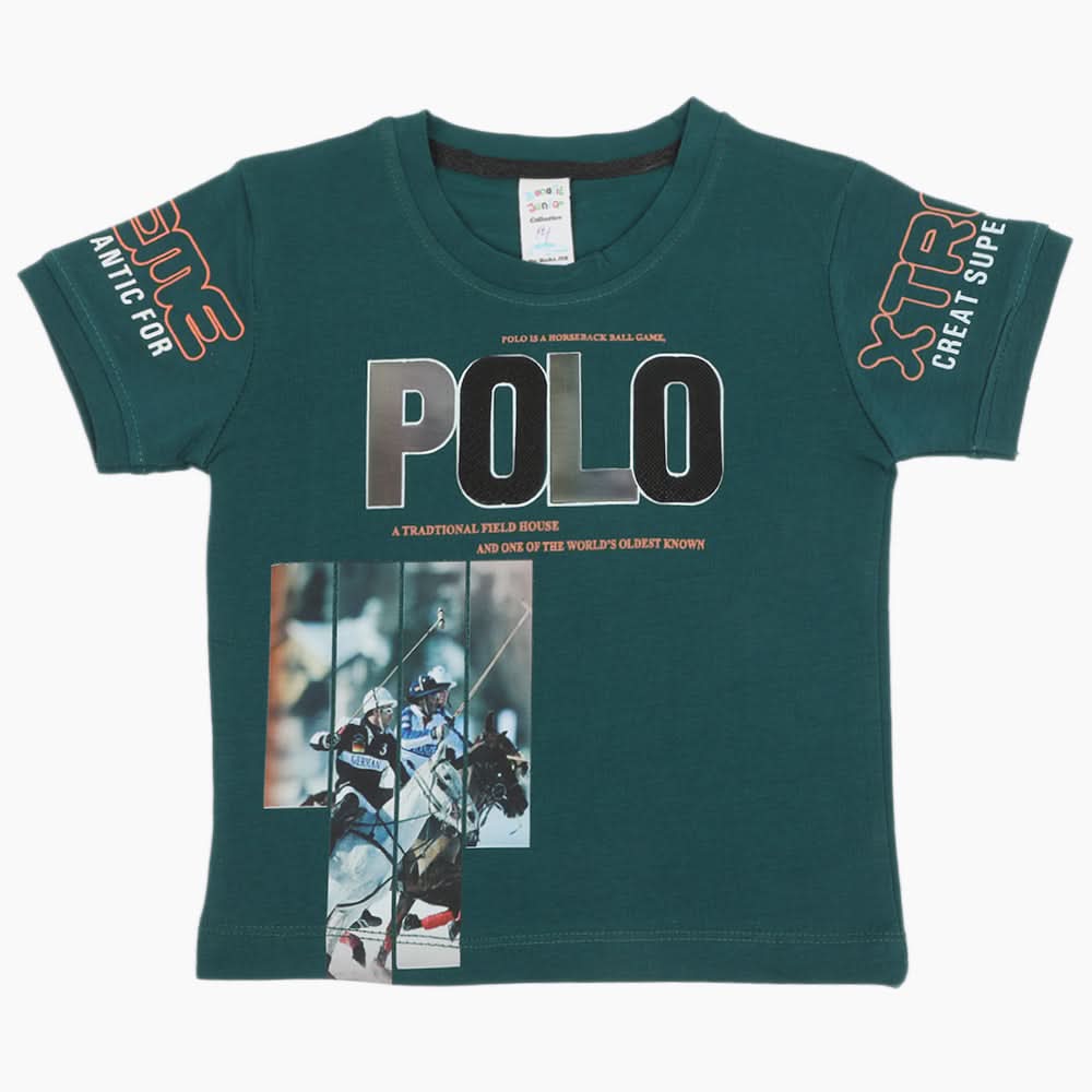 Boys Half Sleeves T-Shirt - Dark Green, Boys T-Shirts, Chase Value, Chase Value