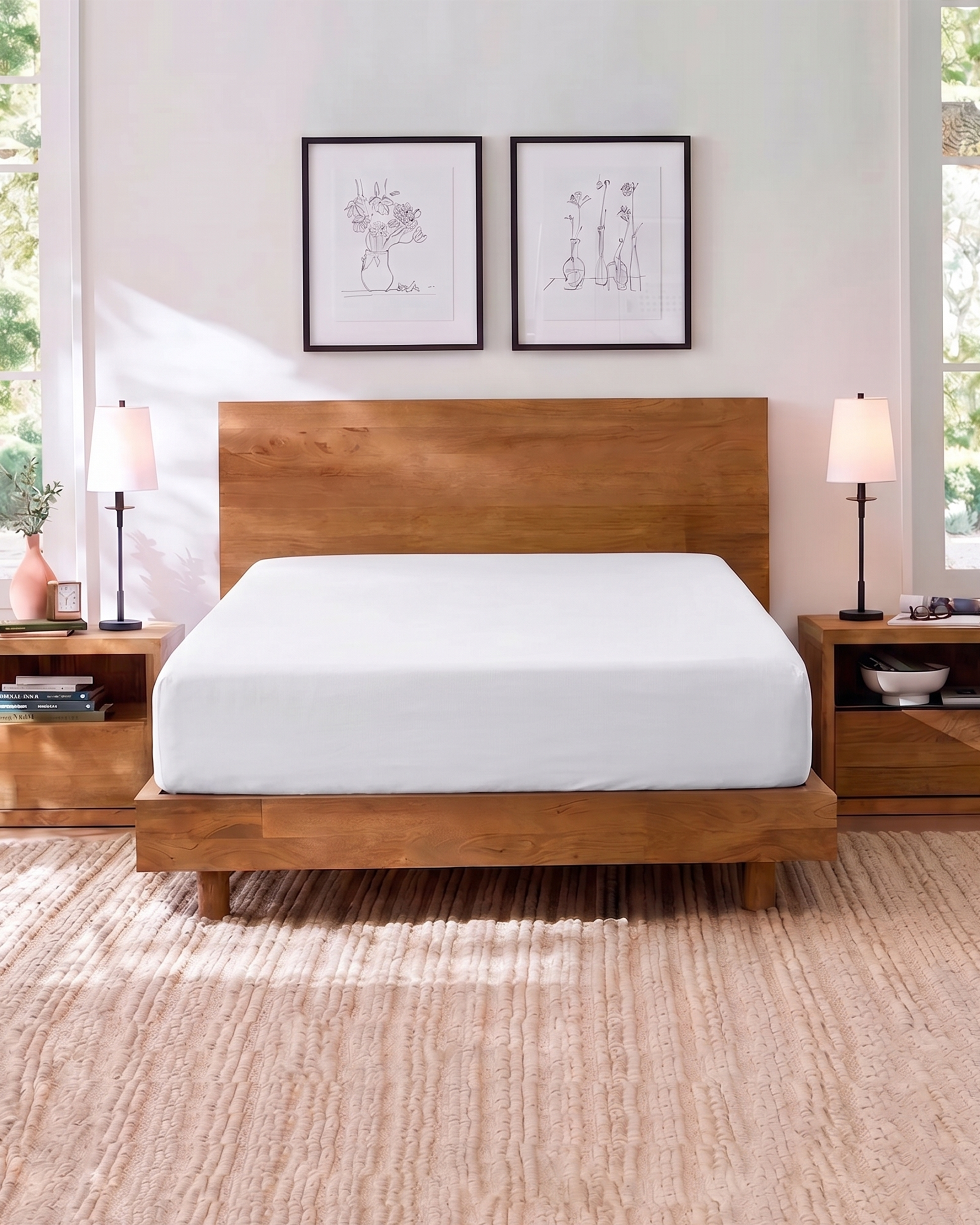 Valuables Cotton Double Fitted Sheet 180x200 CM