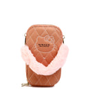 Women's Wallet with Fur Handle