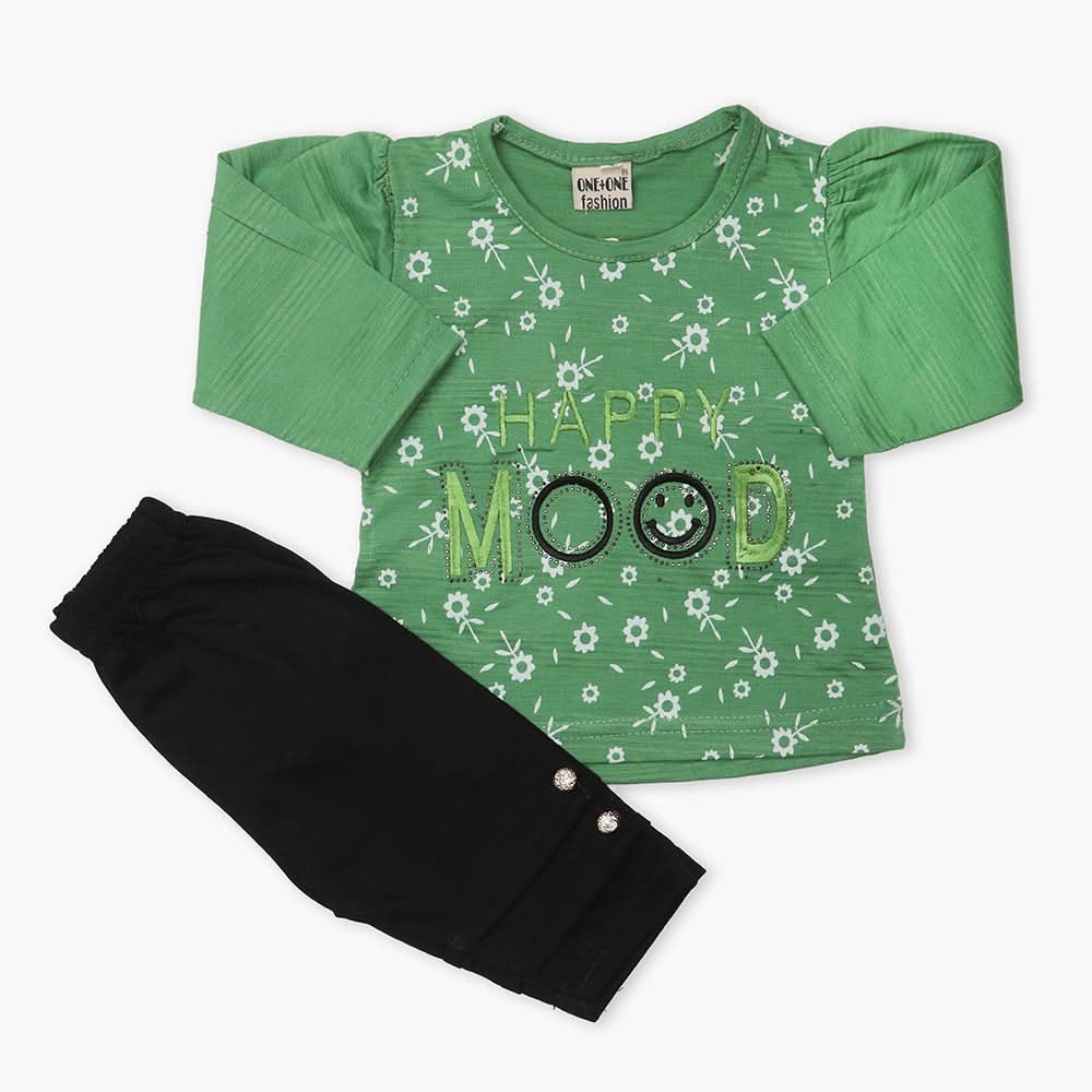 Newborn Girls Full Sleeves Suit - Green, Newborn Girls Winterwear, Chase Value, Chase Value