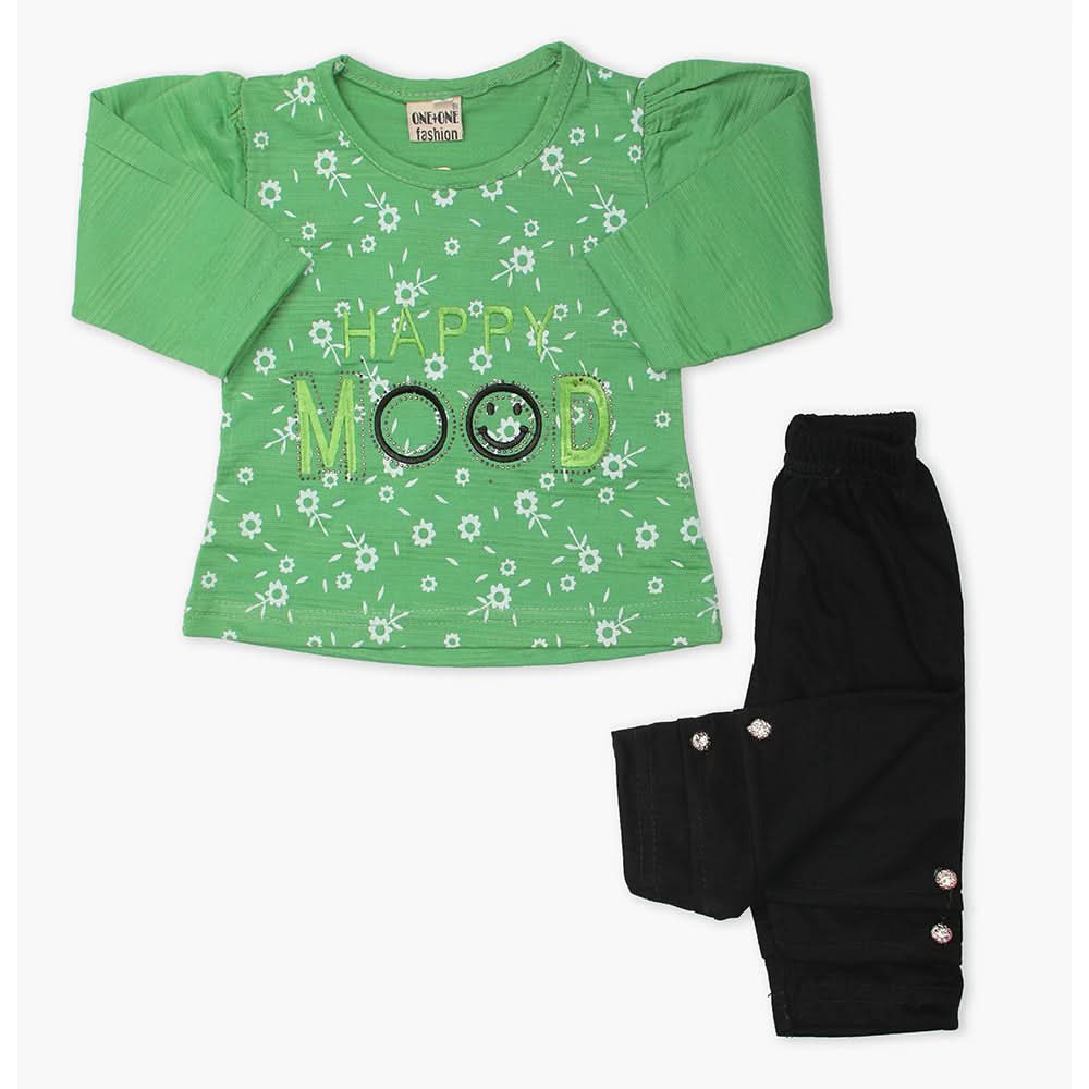 Newborn Girls Full Sleeves Suit - Green, Newborn Girls Winterwear, Chase Value, Chase Value