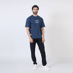 Eminent Men's Half Sleeves Printed T-Shirt - Navy Blue
