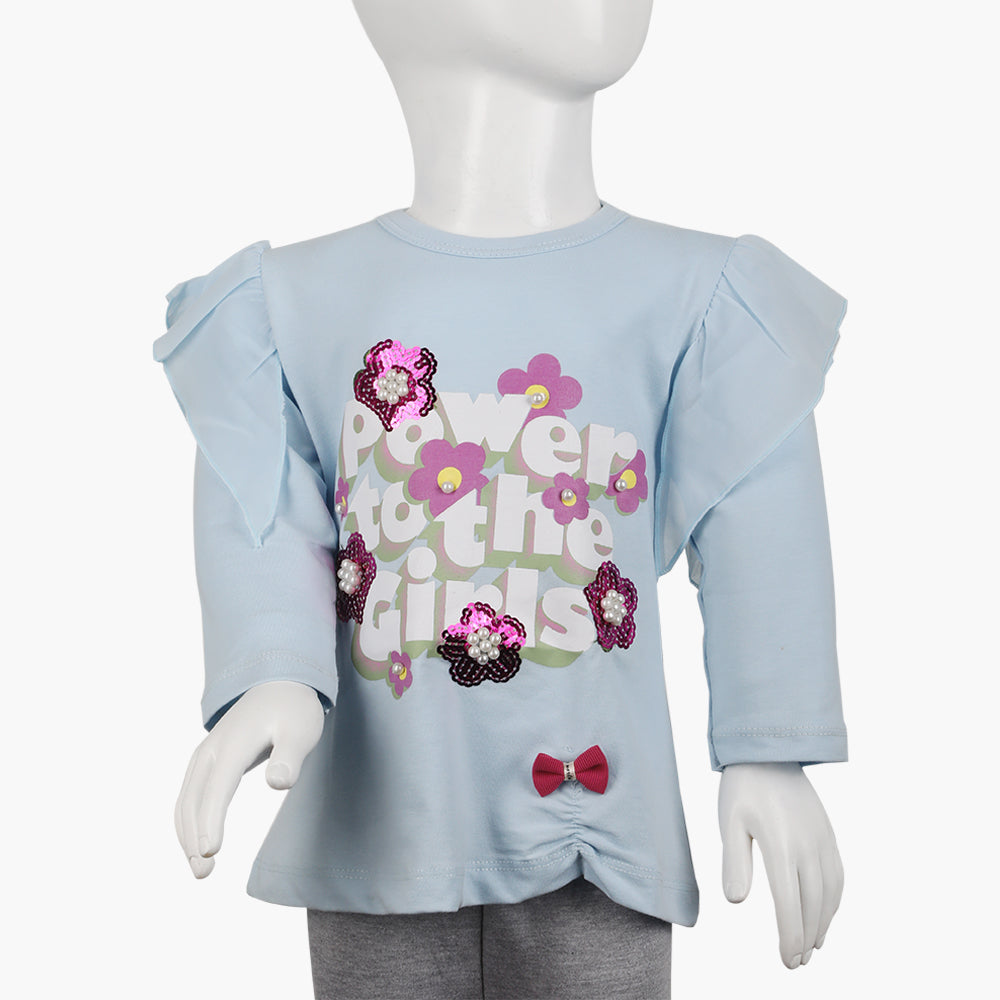 Girls Full Sleeves T-Shirt -  Blue, Girls T-Shirts, Chase Value, Chase Value