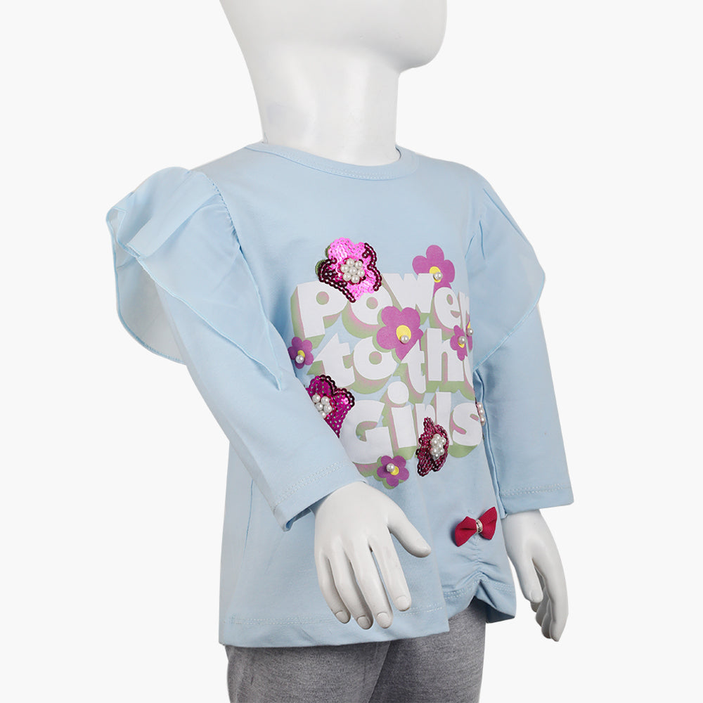 Girls Full Sleeves T-Shirt -  Blue, Girls T-Shirts, Chase Value, Chase Value
