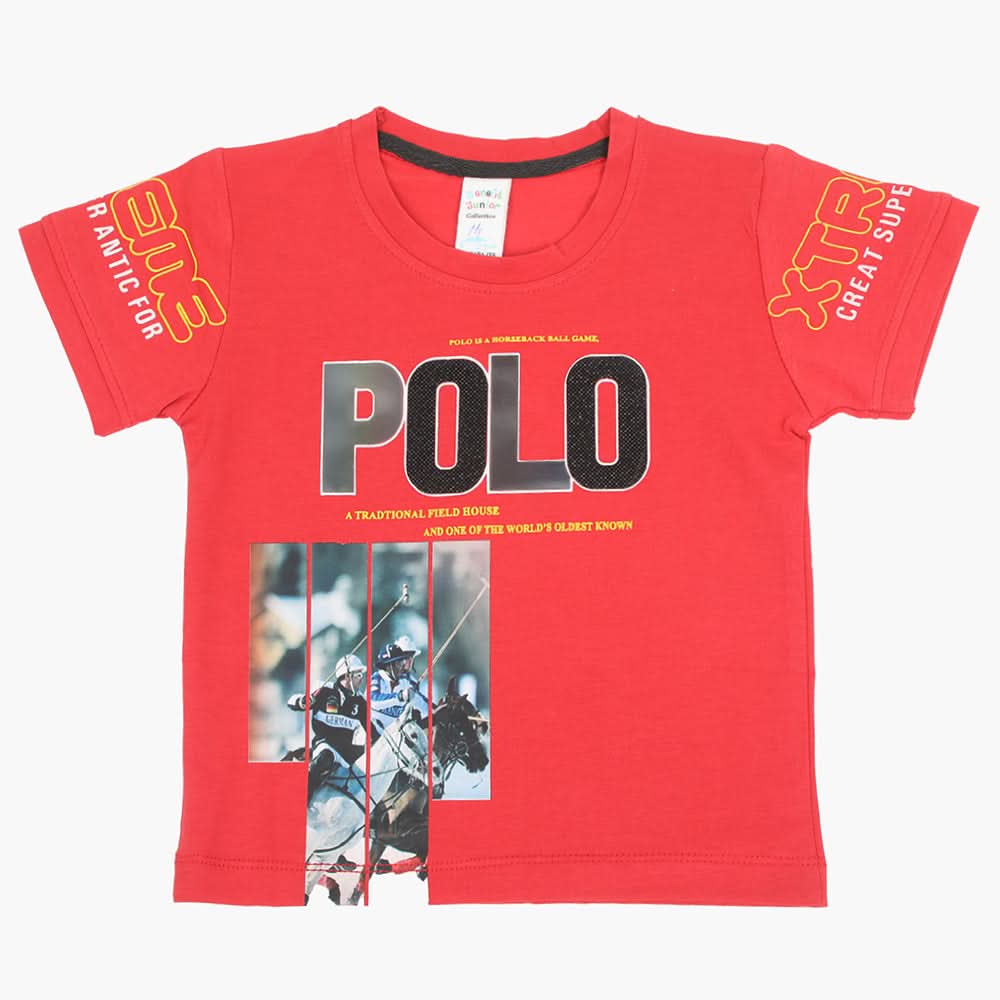 Boys Half Sleeves T-Shirt - Red, Boys T-Shirts, Chase Value, Chase Value