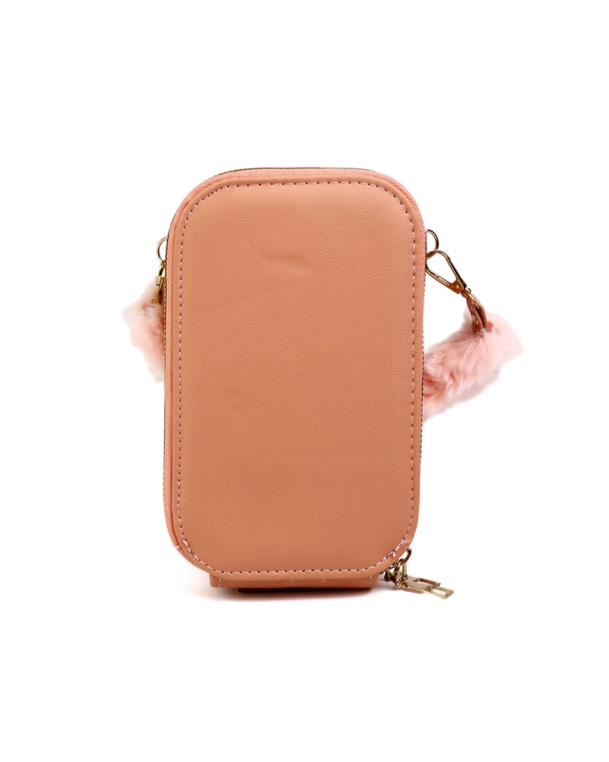 Women's Wallet with Fur Handle