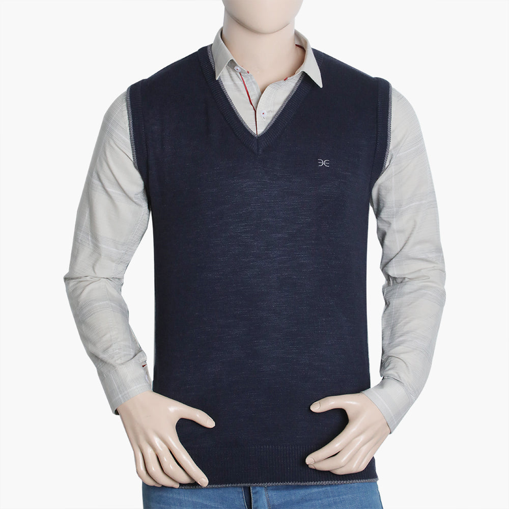 Men's V Neck Sleeveless Sweater - Navy Blue, Men's Sweater & Sweat Shirts, Eminent, Chase Value