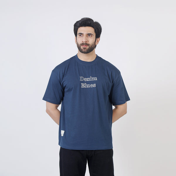 Eminent Men's Half Sleeves Printed T-Shirt - Navy Blue