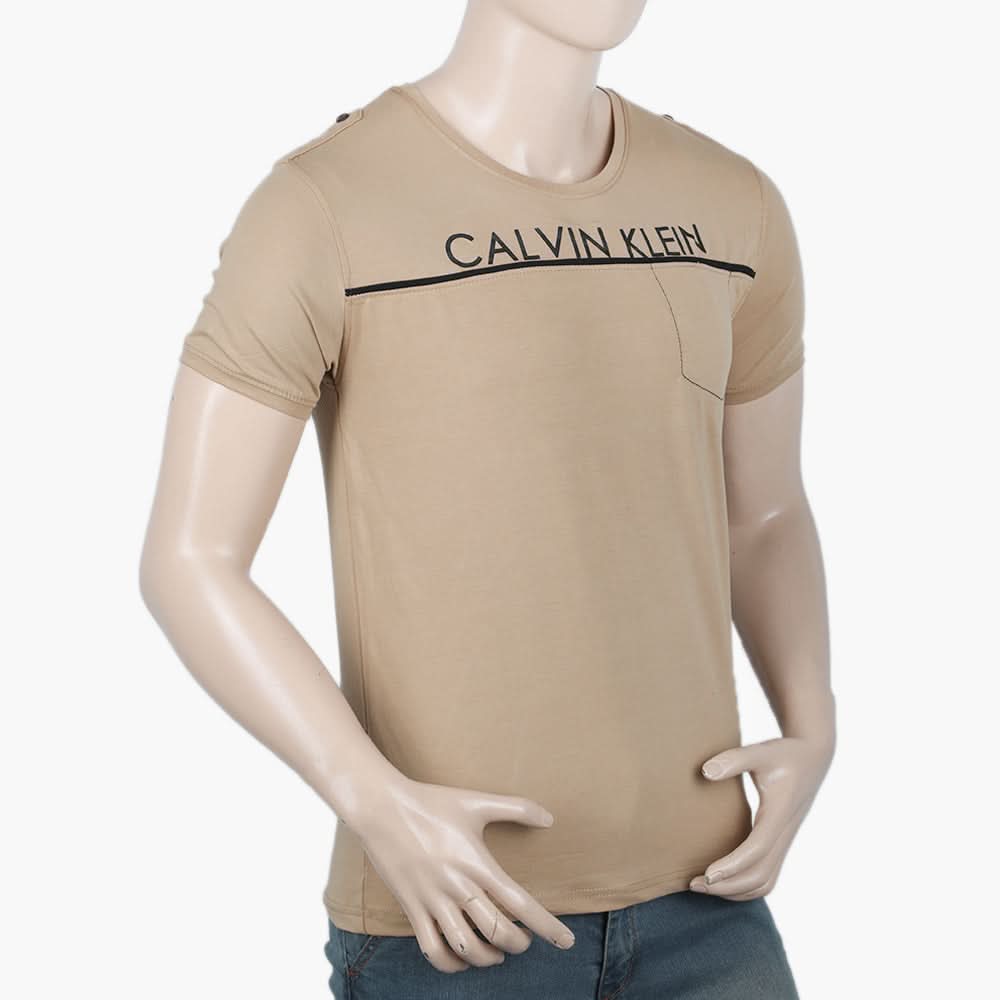 Men's Half Sleeves T-Shirt - Beige, Men's T-Shirts & Polos, Chase Value, Chase Value
