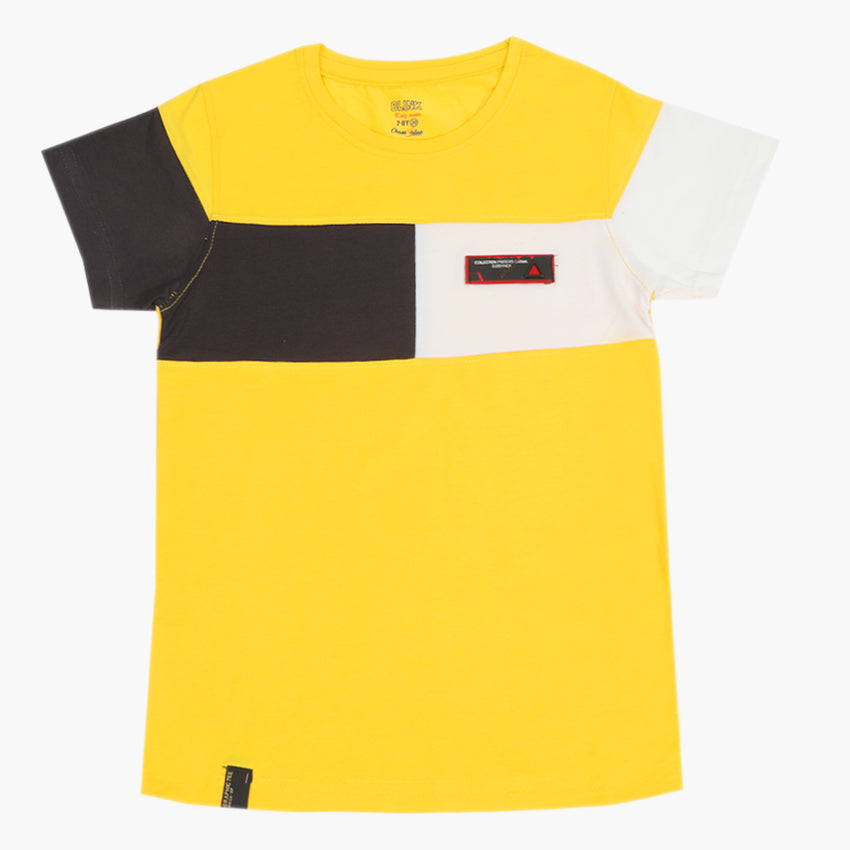 Boys Half Sleeves T-Shirt - Yellow, Boys T-Shirts, Chase Value, Chase Value