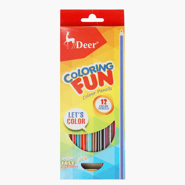 Deer Color Pencils 12Pcs - Multi, Pencil Boxes & Stationery Sets, Deer, Chase Value