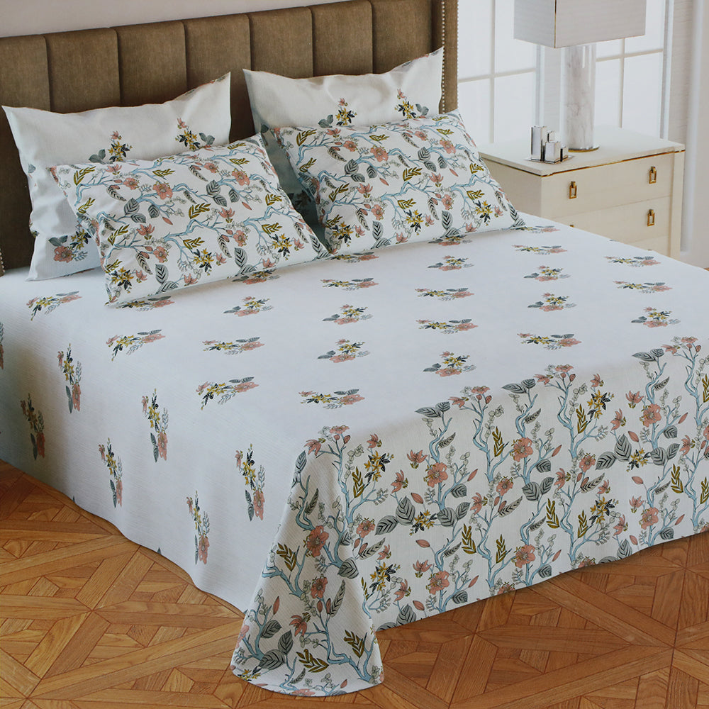 Double Bedsheet 5pcs Set - CC8, Double Size Bed Sheet, Chase Value, Chase Value