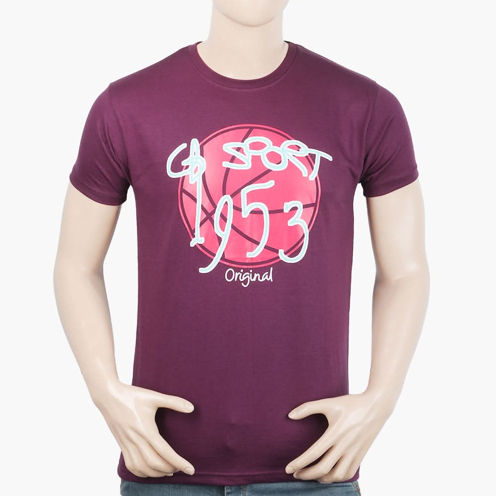 Men's Half Sleeves T-Shirt - Purple, Men's T-Shirts & Polos, Chase Value, Chase Value