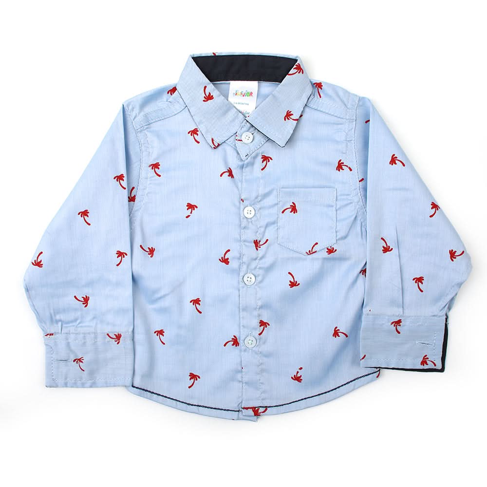 Newborn Boys Full Sleeves Shirt - Sky Blue, Newborn Boys Winterwear, Chase Value, Chase Value