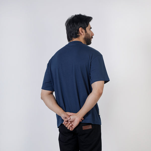 Eminent Men's Half Sleeves Printed T-Shirt - Navy Blue