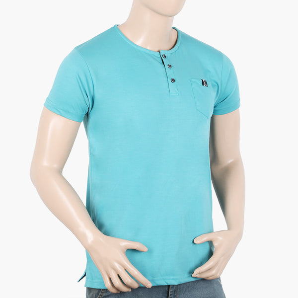 Men's Half Sleeves T-Shirt - Cyan, Men's T-Shirts & Polos, Chase Value, Chase Value