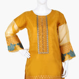 Women's  Organza Fancy 03Pcs Suit - Mustard, Women Shalwar Suits, Chase Value, Chase Value
