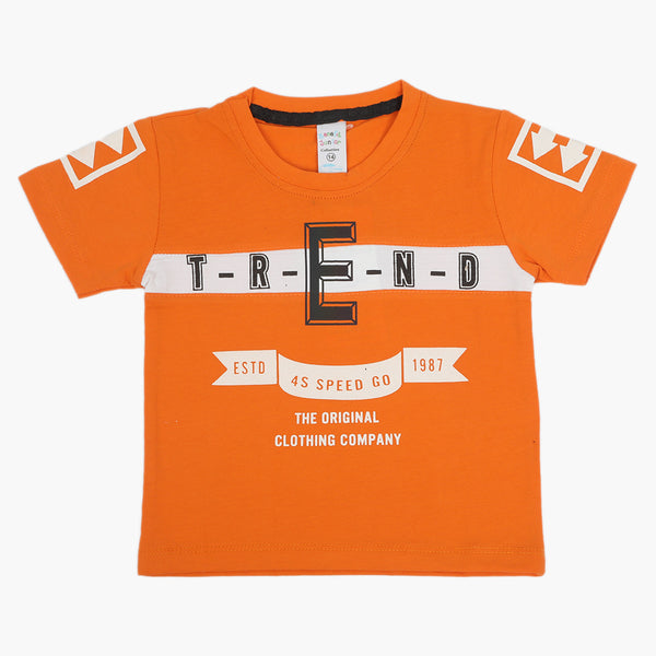 Boys Half Sleeves T-Shirt - Orange, Boys T-Shirts, Chase Value, Chase Value