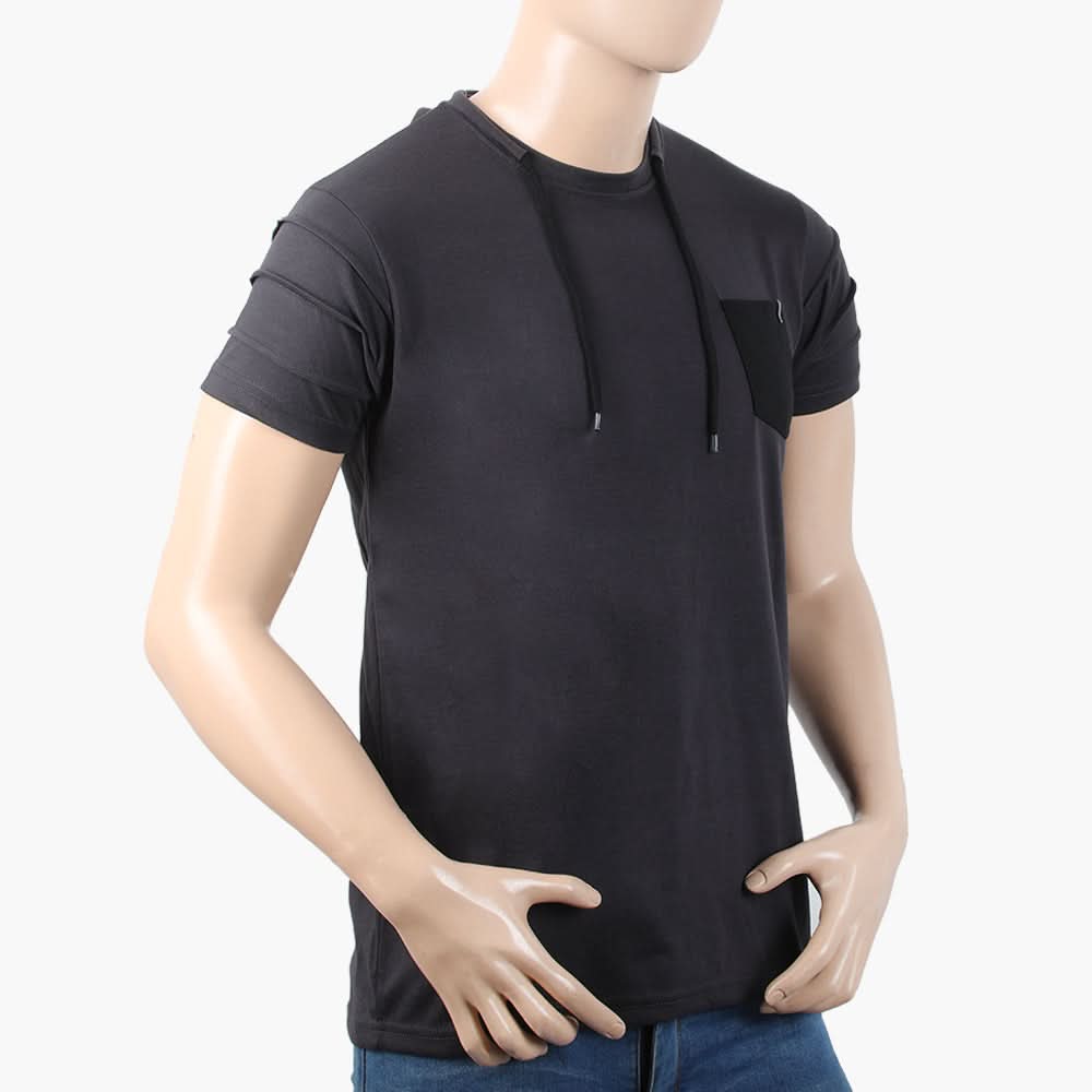 Men's Half Sleeves T-Shirt - Dark Grey, Men's T-Shirts & Polos, Chase Value, Chase Value