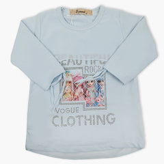 Girls Full Sleeves T-Shirt - Blue, Girls T-Shirts, Chase Value, Chase Value