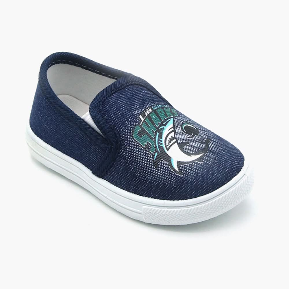 Boys Canvas Shoes - Dark Blue, Boys Casual Shoes & Sneakers, Chase Value, Chase Value