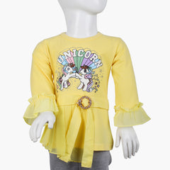 Girls Full Sleeves T-Shirt -  Yellow, Girls T-Shirts, Chase Value, Chase Value
