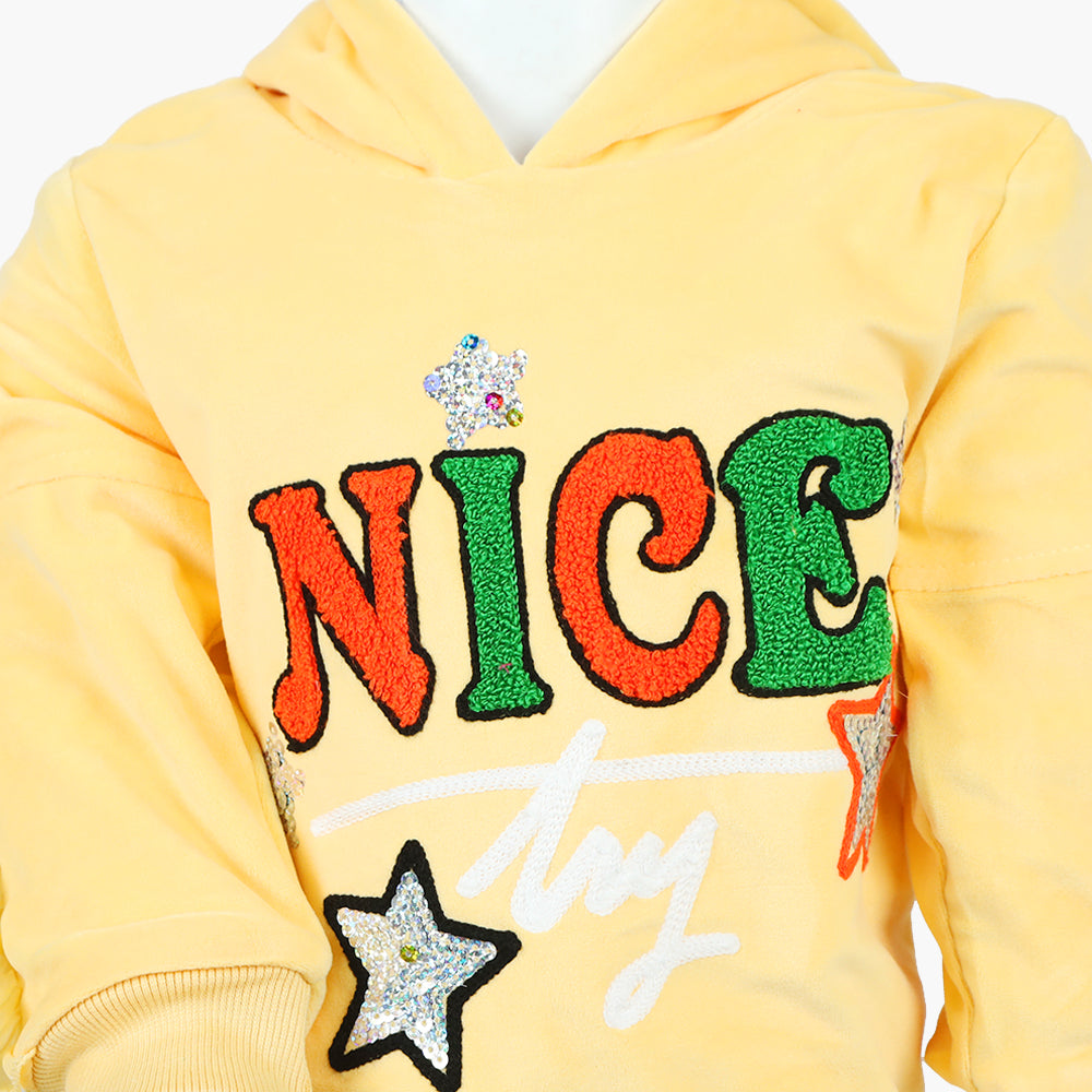 Girls Velour Tracksuit - Yellow, Girls Suits, Chase Value, Chase Value