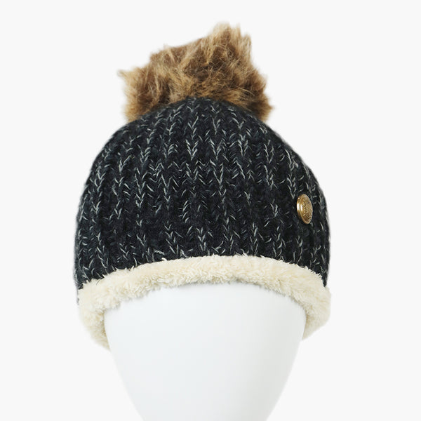 Women's Woolen Cap - Black