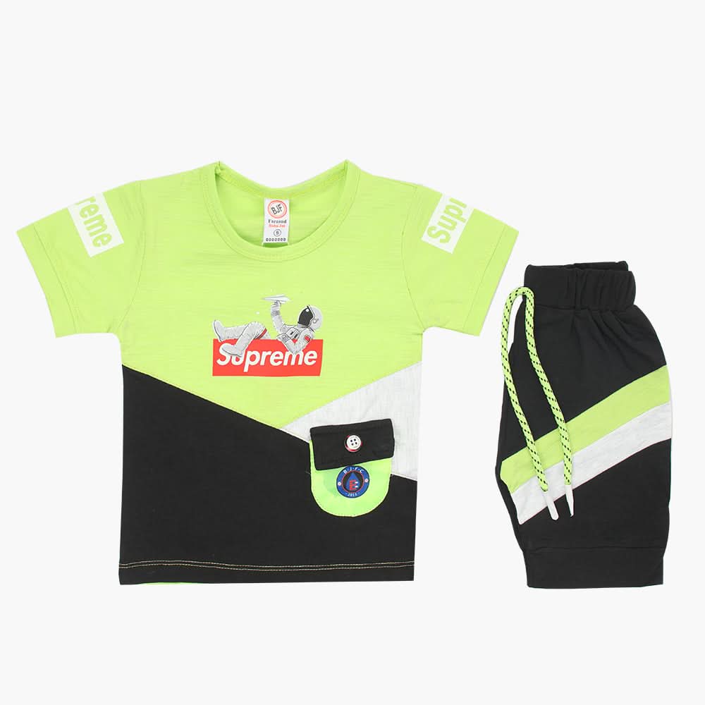 Boys Half Sleeves Suit - Green, Boys Sets & Suits, Chase Value, Chase Value