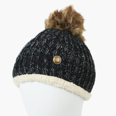 Women's Woolen Cap - Black, Women Hats & Caps, Chase Value, Chase Value