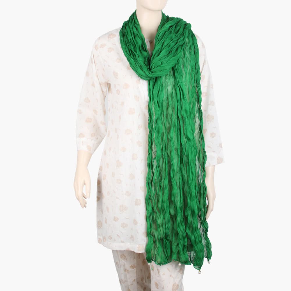 Women's Chiffon Dupatta - Green, Women Dupatta, Chase Value, Chase Value