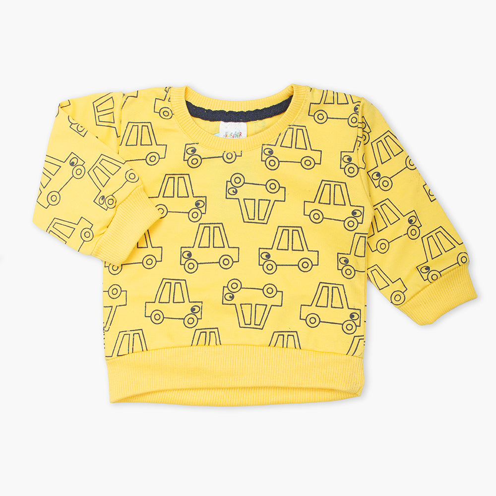 Newborn Boys Full Sleeves T-Shirt - Yellow, Newborn Boys Winterwear, Chase Value, Chase Value