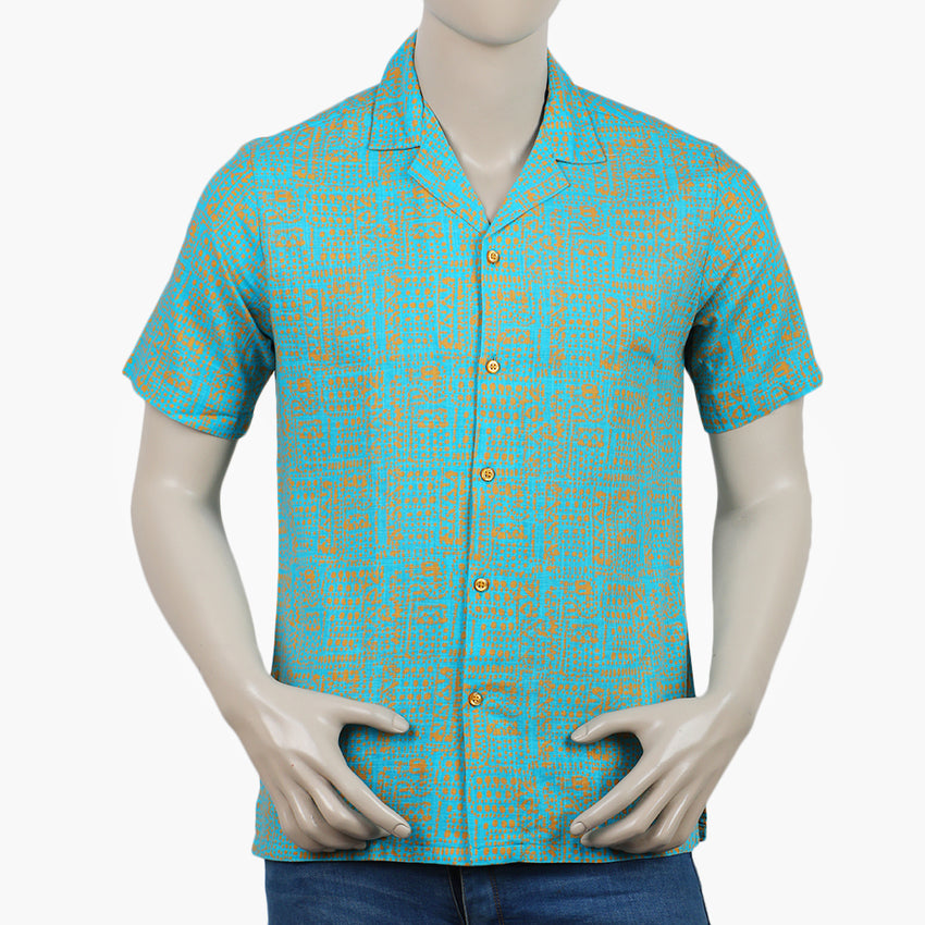 Eminent Men's Casual Printed Shirt - Turquoise