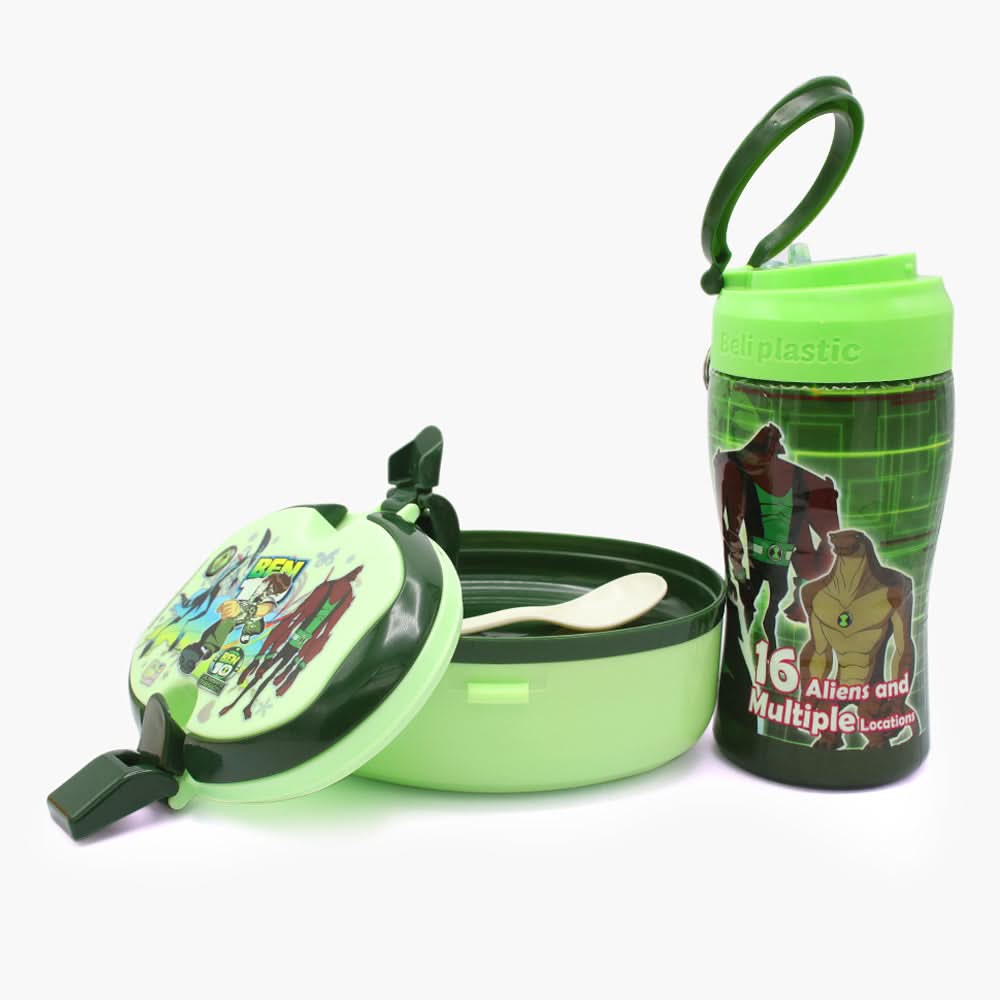 Water Bottle with Lunch Box - Green, Tiffin Boxes & Bottles, Chase Value, Chase Value