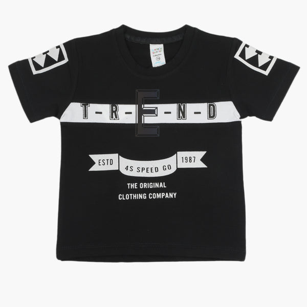 Boys Half Sleeves T-Shirt - Black, Boys T-Shirts, Chase Value, Chase Value
