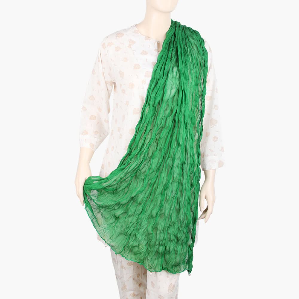 Women's Chiffon Dupatta - Green, Women Dupatta, Chase Value, Chase Value