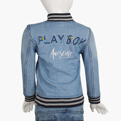 Boys Denim Jacket - Mid Blue, Boys Jackets & Blazers, Chase Value, Chase Value