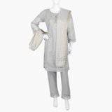 Women's Fancy 3Pcs Suit - Grey, Women Shalwar Suits, Chase Value, Chase Value
