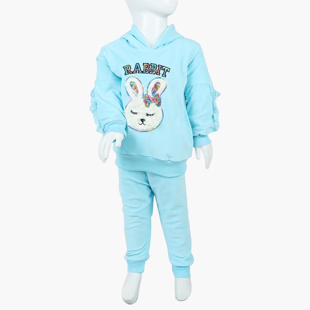 Girls Velour Tracksuit - Sky Blue, Girls Suits, Chase Value, Chase Value