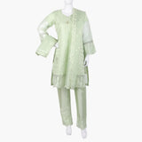 Women's  Organza Fancy 03Pcs Suit - Light Green, Women Shalwar Suits, Chase Value, Chase Value