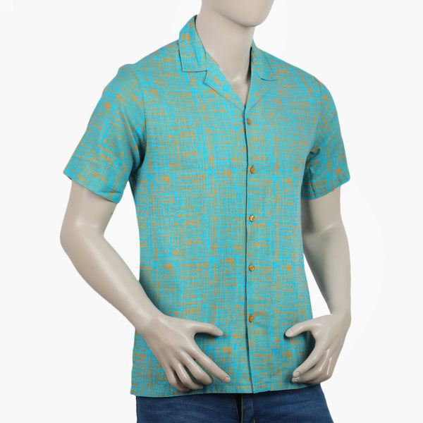 Eminent Men's Casual Printed Shirt - Turquoise